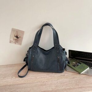 Textured Casual Crossbody Tote 2026 New Classic Retro Stylish Handbag Large Capacity Trendy Mom Bag
