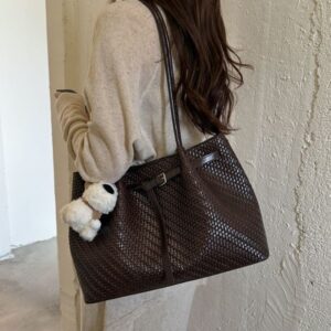 Classic Timeless Tote 2026 New Model, Coffee-colored Vintage Woven Bag, Elegant And Simple Large Handbag For Women