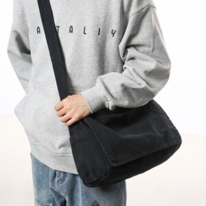 2026 Vinte Japanese‑Style Solid Color Canvas Crossbody For Women, Large‑Capacity Simple Versatile Shoulder Messenger