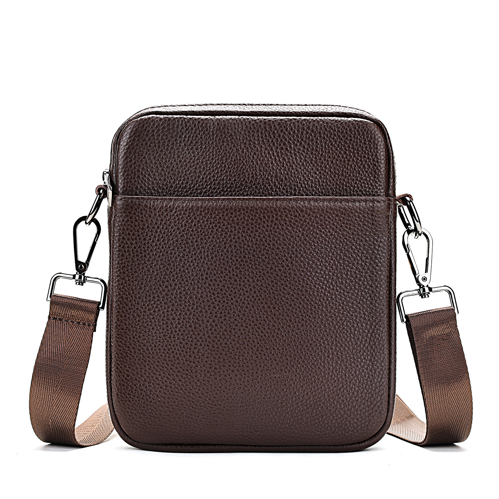 Head Layer Retro Leather Square Bag, Cowhide Vertical Versatile Small Shoulder Bag - Image 6
