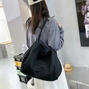 Casual Large Capacity Canvas Shopper High Quality Eco Reusable Grocery Handbag For Women Travel Shoulder Bags Daily
