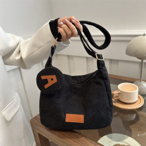 Korean Version Of Large Capacity Leisure 2026 Popular This Year. Solid Color Tutoring Single Shoulder Crossbody Tote Bag