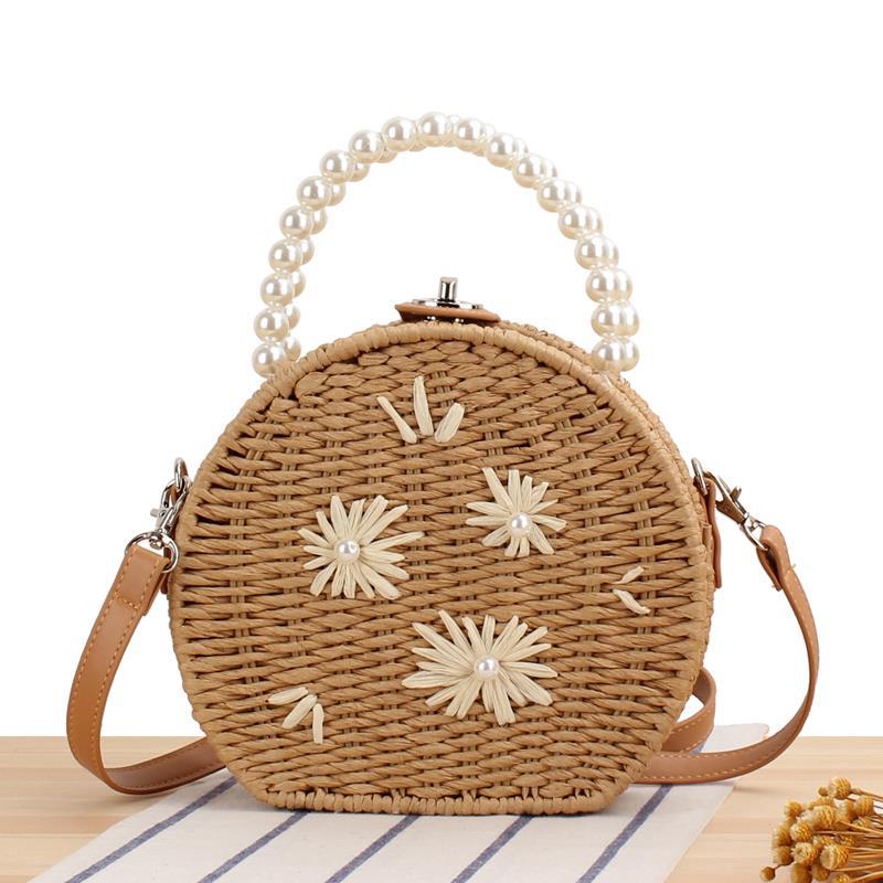 Women's fashion single shoulder straw pastoral style beach bag - Image 6