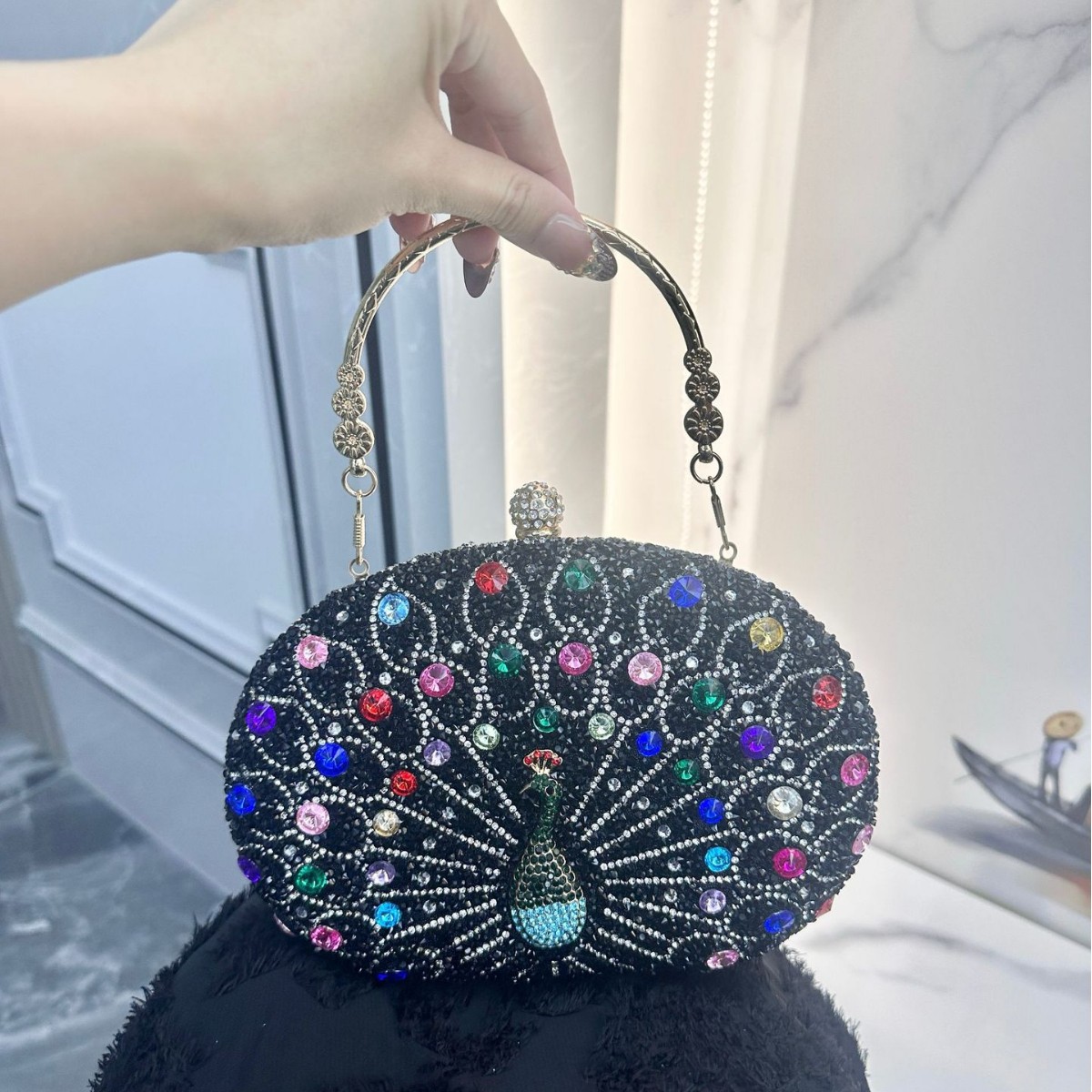 2026 New Diamond Set Handbag Wedding Shoulder Crossover Banquet Party Bag - Image 4