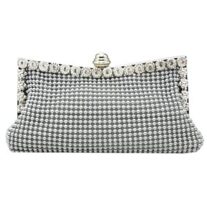 Colorful Moon Aluminum Bead Handheld Crossbody Diamond-Encrusted Party Banquet Clutch Evening Bridal Bag I02