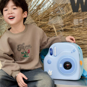 Children’s Unique Camera Bag Eggshell Design LED Flash New Kindergarten Backpack Versatile For Outings And Making A