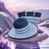 Hat bag set blue and white