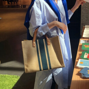 Large Canvas For Women 2026 New Luxury Handbags Vintage Striped Tote Bag Female Portable Ol Business Briefcase Korean