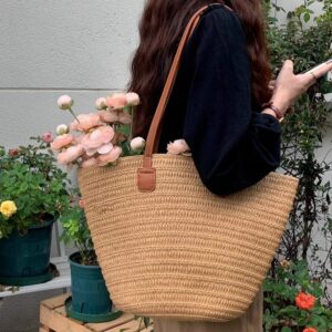 Straw For Women Large Capacity 2026 New Vacation Beach Woven Bucket Commuter Tote Bag Trendy