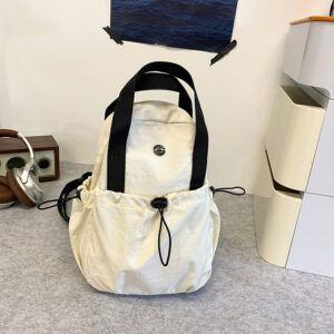 Trendy Men’s Color-Block Small Nylon Single Shoulder Crossbody Bag Women’s Lightweight Backpack