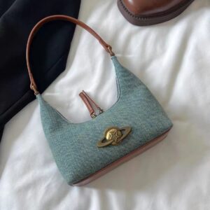 Wholesale Foreign Trade Wandering Planet Denim Niche Underarm High-end Single Shoulder Bag Women’s Vintage Handbag