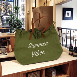 Korean Style Fresh Handbag New Canvas Embroidered Versatile Tassel Women Woven Beach Tote Bag