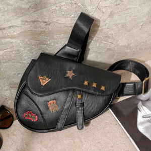 Saddle Personalized Rivet Fashion Men’s Chest High-quality New Shoulder PU Leather Back Messenger Bag