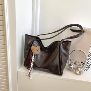 High-end Soft Leather Underarm Large For Women, Vintage Fashion Handbag, Versatile Large-capacity Commuter Tote Bag