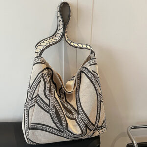 2026 Summer New Printed Canvas Tote For Women Large Capacity Casual Lazy Style Shoulder Underarm Bucket Bag