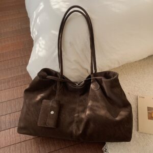 Cross-border 2026 Fall/Winter New Vintage Versatile Single-Shoulder Underarm Large Capacity Casual Tote Bag For Women