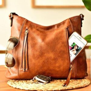 High Quality Vintage Tote With Double Zippers And Tassels, Handbag, Shoulder Bag, Women’s Bag