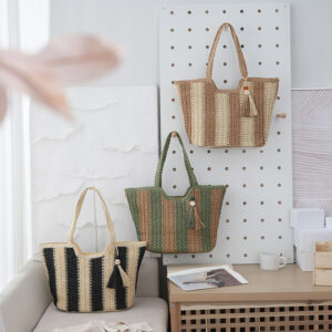 Women’s Bags Internet Celebrity Straw Fashionable Commuter Tote Summer Travel Seaside Holiday Leisure Beach Shoulder Bag
