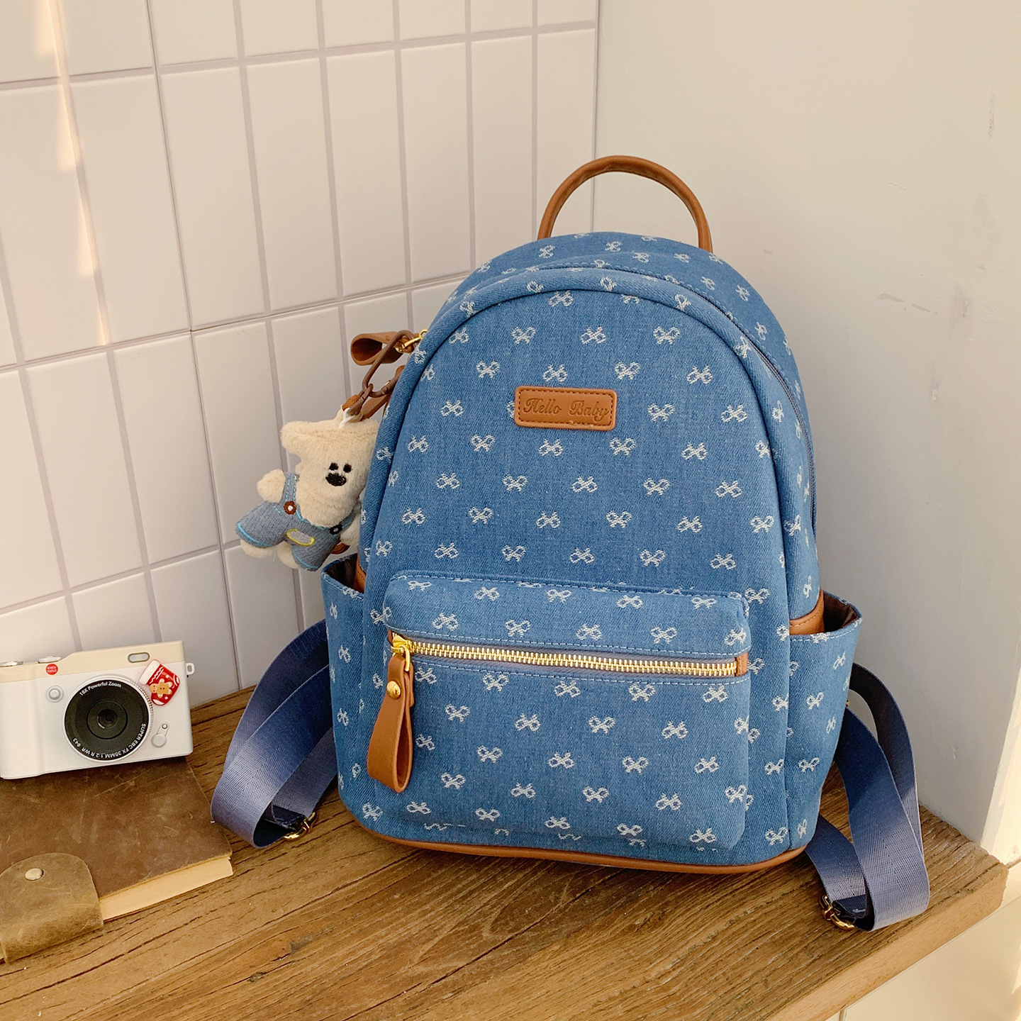 High End Retro Student Backpack Large Capacity Trendy Travel For Women Versatile Printed Bag - Image 3