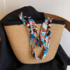 Vintage silk scarf - khaki