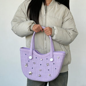 Women’s Large Capacity EVA Tote Practical DIY Perforated Beach Bag