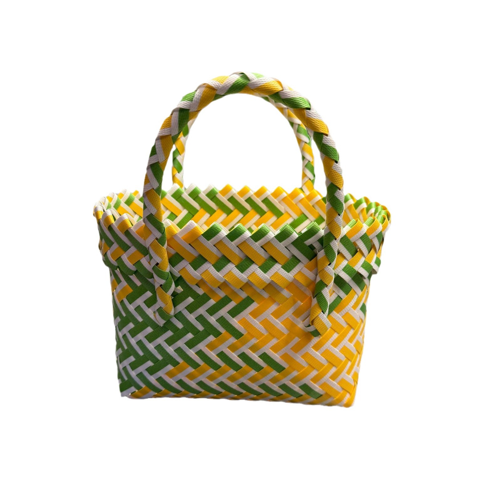 New Plastic Handbag Woven Gift Basket Beach Bag For Women - Image 5