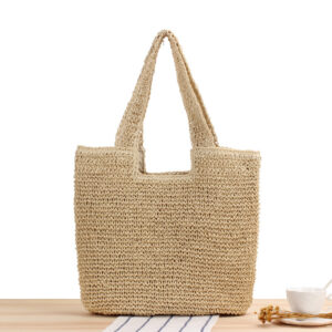 Fashion single shoulder straw Mori hand-woven leisure large capacity beach bag