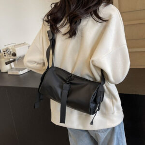 Niche Design Minimalist Cylinder Women, Waterproof Casual Sports Travel Backpack, Large Capacity Crossbody Bag For Men