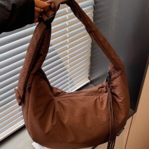 High-End Niche Simple Plaid Dumpling 2026 New Lightweight Casual Large Capacity Cloth Crossbody Bag Trendy