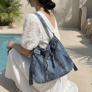 Trendy And Unique Large-Capacity Denim 2026 New Vintage Commuting Versatile High-End Single-Shoulder Crossbody Bag