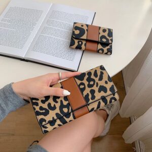 Women’s 2026 New Leopard Print Internet Celebrity Fashion Large Capacity Coin Purse Folding Multi-Card Slot Long Wallet
