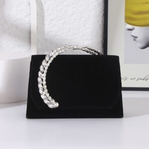New Evening Velvet Sparkling Diamond Handbag Diamond-encrusted Women’s Crossbody Light High-end Bag