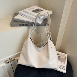 2026 New Solid Color Women Textured Tote Lightweight Niche Stylish Shoulder Bag, Casual Unique Commuter Handbag