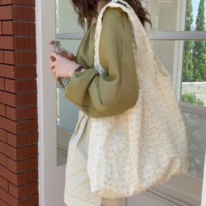 2026 New Mesh Flower Summer Large Capacity Shoulder For Female Students Fairy Style 3D Cherry Blossom Crossbody Bag
