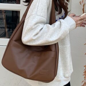 Large Capacity For Women 2026 New Autumn Winter Soft Leather Bucket Commuter Tote College Student Class Shoulder Bag