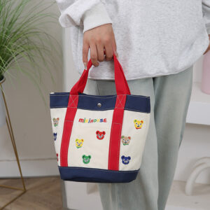 Miki New Cartoon Embroidered Canvas For Women Large Capacity Mommy Lunch Bag High-Value Handbag