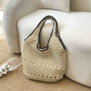 Women’s Large Capacity Straw Woven Handbag Casual Hollowed Out Beach Shoulder Bag Style For Vacation