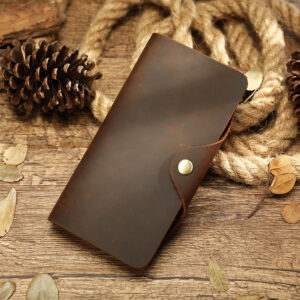 Brand Genuine Long Crazy Horse Leather Retro Men’s Wallet Clutch Coin Purse