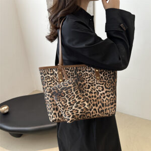 Leopard Print Tow Special Large Capacity Commuting Versatile Handbag Shoulder Shopping New Women’s Bag