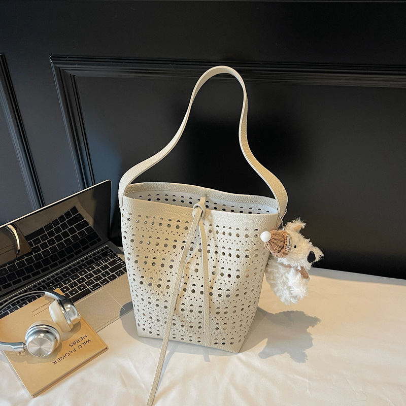 Women's Crossbody Cute Unique Hollow Design Shoulder Underarm Bucket Bag Summer Style Trendy Handbag - Image 12