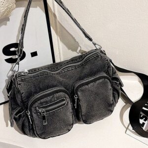 Men’s Chest Waist Bags Fashion Large-capacity Jeans Do Old Wind Multi-pocket Shoulder Messenger Bag Girls’ Leisure Bags.