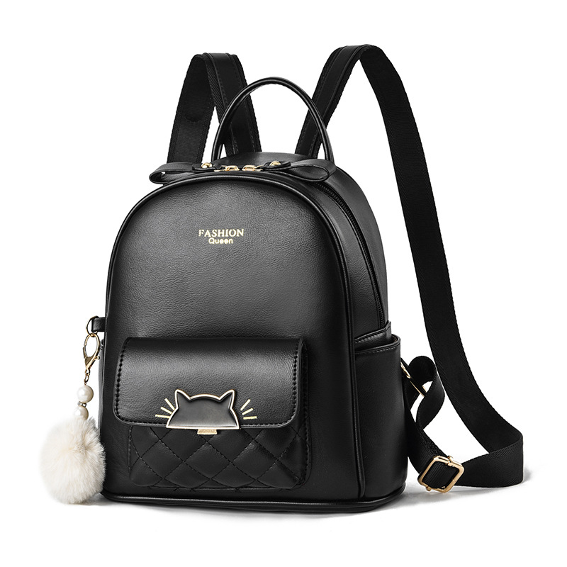 Fashion Soft Leather Women Net Celebrity Shopping Cartoon Large Backpack Leisure - Image 8