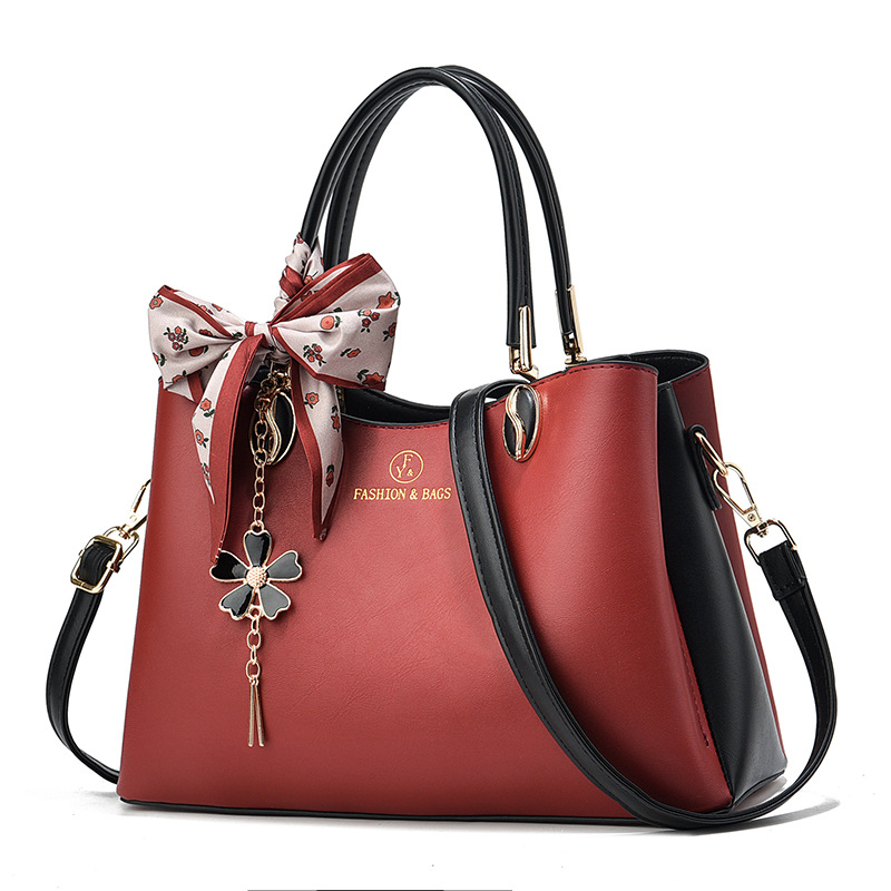 Middle aged Mom Large Capacity Color Matching Handheld Shoulder Messenger Bag - Image 3