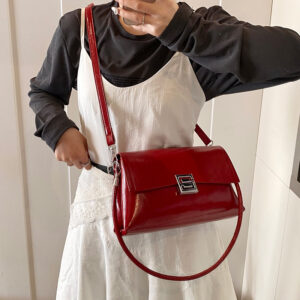 Armpit Female Trend Retro Casual Messenger Niche Light Luxury Waxed Leather Small Square Bag