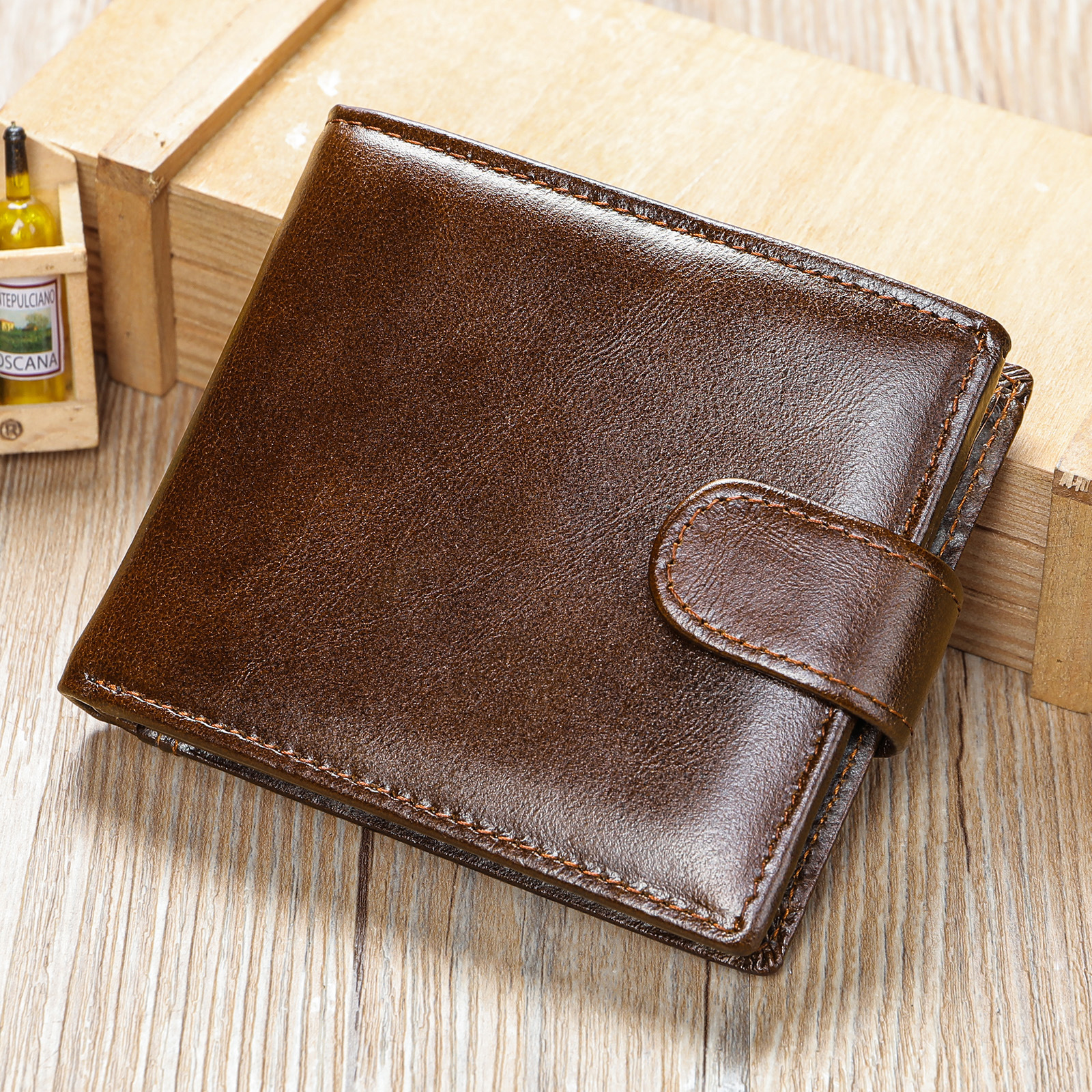 Fashionable Men's Wallet, Genuine Leather Clip Layer, Cowhide Casual Multi Slot Wallet - Image 6