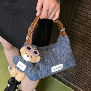 Exquisite Popular Niche Denim Fashionable And Versatile Crossbody Bag, Portable Small Handbag For Outdoor Use