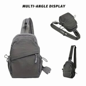 Simple Solid Color Streetwear Chest Sling Portable Adjustable Crossbody Shoulder Backpack Daily Outdoor Walking Bag
