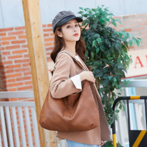 Vintage Tote For Women Summer New Trendy Foreign Trade Large Capacity Shoulder Handbag Soft Leather Underarm Bag