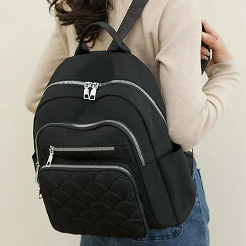 Oxford Cloth Nylon Travel Backpack Womens Casual Fashion Canvas Student Bag 250509 - Image 5