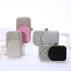 Bas Diamond Studded Evenin Women’s Hand Held Dress Ba, Disco, Shinin Celebrity Banquet Cheonsam Handba Cosmetic